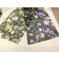 Striped Organza Flower-Printed Garment Fabric